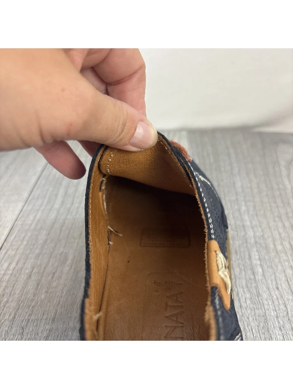 Sanata Navy Leather Lace Up Comfort Shoes Women’s 7